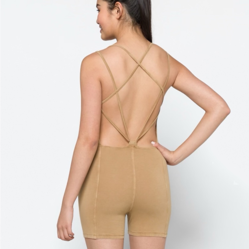 FP MOVEMENT BY FREE PEOPLE Nude Active/ Lounge Backless Romper — Large